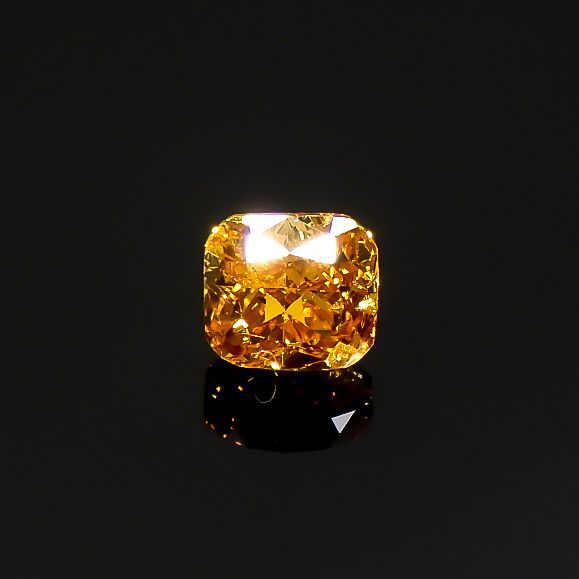 イエローダイヤモンド SI-2 / FANCY DEEP ORANGE YELLOW(宝石名ダイアモンド) 0.122ct ソ付(CGL)[220115155]2.86x2.61mm前後