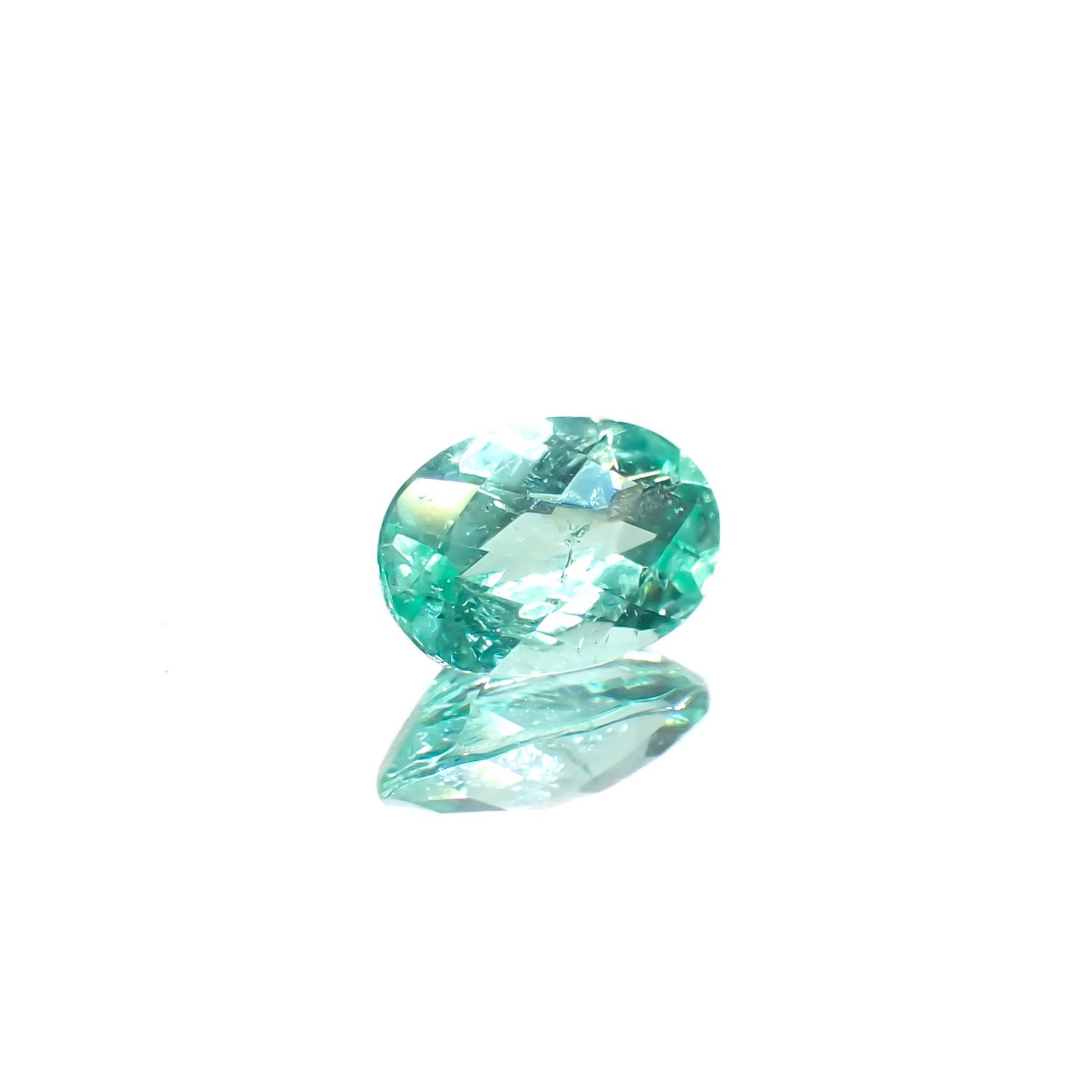 ◇チェッカーカット◇パライバトルマリン モザンビーク産 0.48ct[230220477]6.1x4.2mm前後