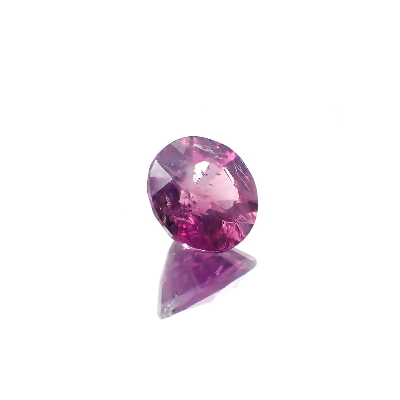 パープルサファイア(宝石名パープル・サファイア)パキスタン・カシミール地方産 1.166ct ソ付(彩珠)[231124085]6.3x6.3mm前後