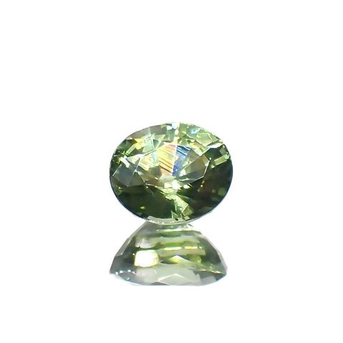 グリーンジルコン(宝石名ジルコン)スリランカ/カンボジア産 0.75ct 識別済[230220688]5.4x4.6mm前後