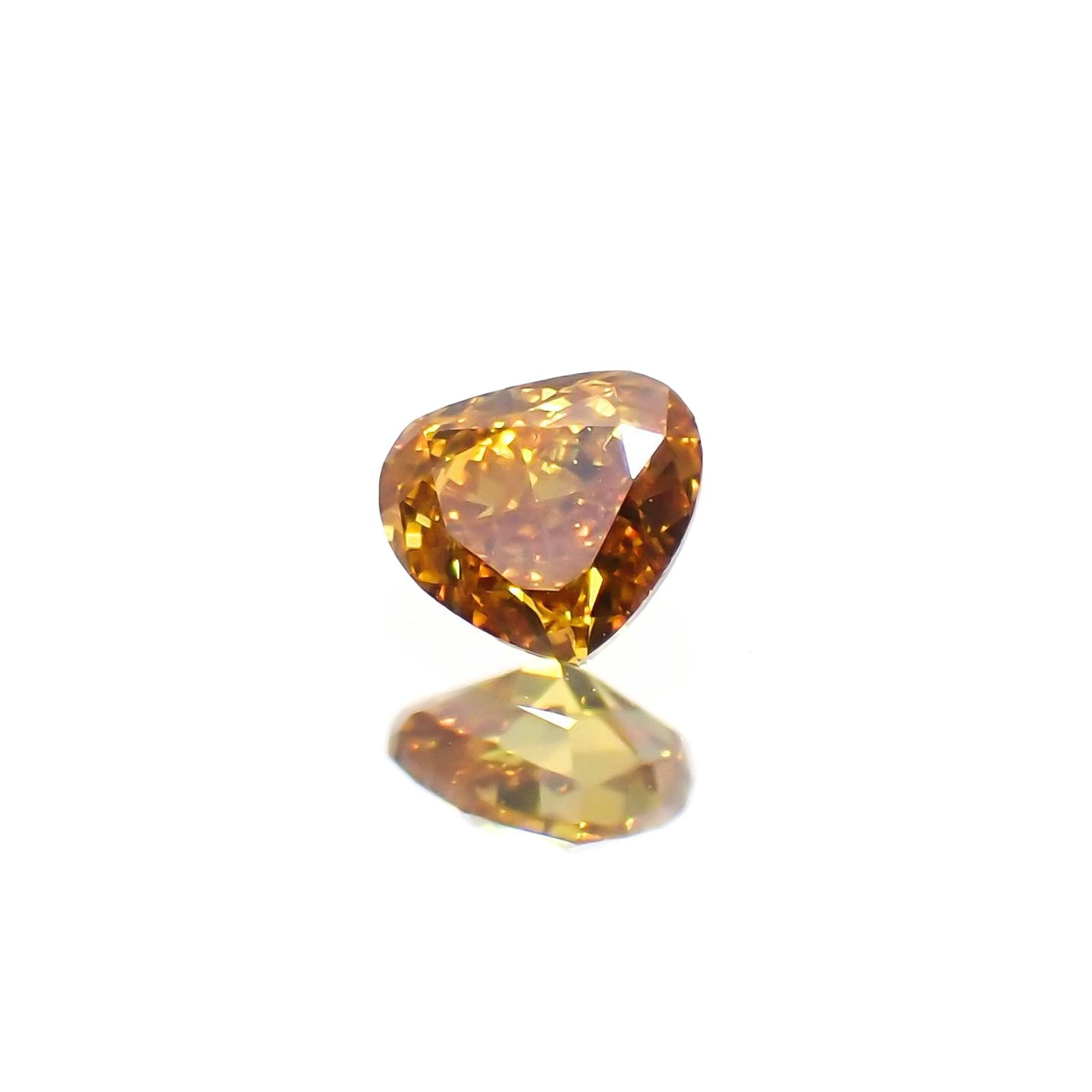 オレンジダイヤモンド SI-1 | FANCY DEEP YELLOW ORANGE(宝石名ダイアモンド) ソ付(CGL) 0.133ct / 3.06x3.36mm前後 [220115149]