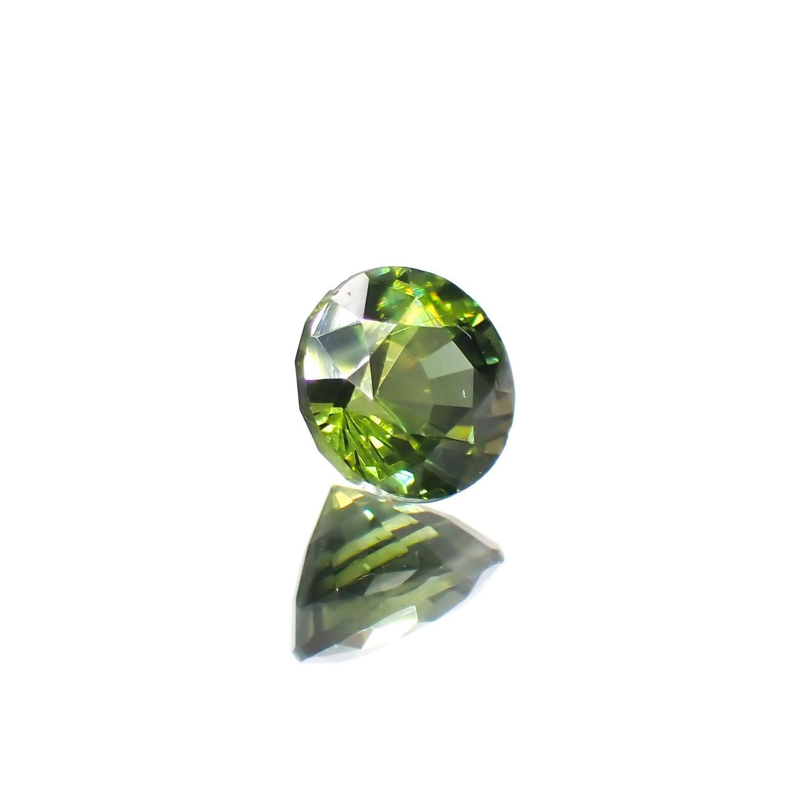 グリーンジルコン(宝石名ジルコン)スリランカ/カンボジア産 識別済 1.13ct / 5.9x5.8mm前後 [220114899]