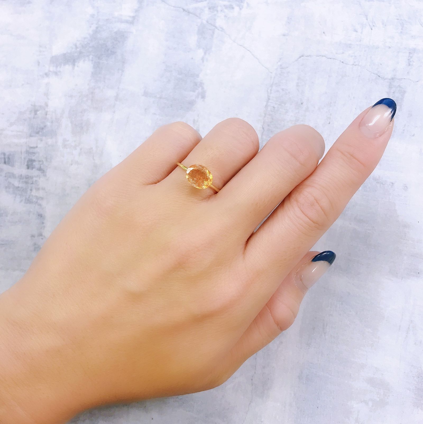 イリュージョンサンストーン インド産 1.73ct[221219255]9.1x7.3mm前後