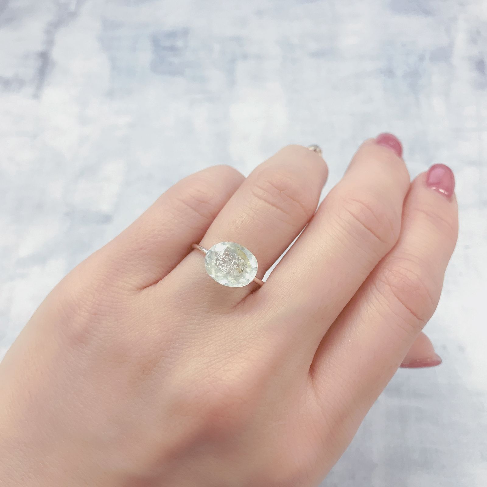 オーロラアクアマリン ブラジル産 2.43ct[220114407]10.5x8.4mm前後
