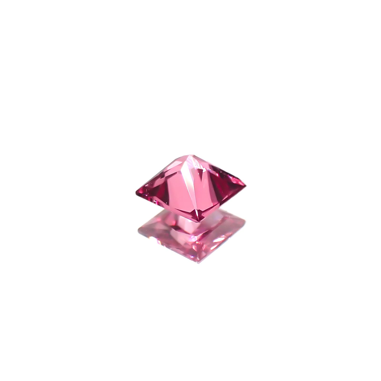 ◇プリンセスカット◇ホットピンクスピネル(宝石名ピンク・スピネル)タンザニア産 0.15ct 識別済[220817536]3x3mm前後