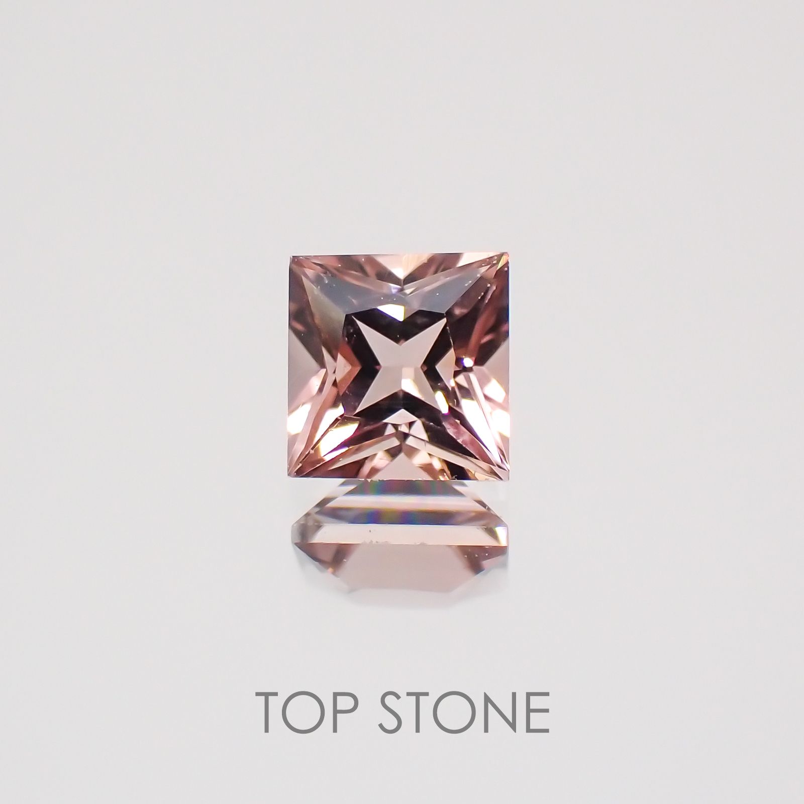 ◇プリンセスカット◇ピンクトルマリン(宝石名トルマリン) ブラジル産 0.40ct 識別済[21018900]3.9×3.9mm前後