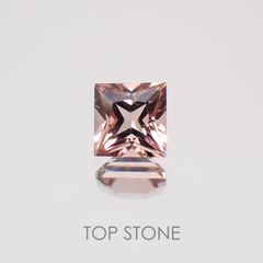 ◇プリンセスカット◇ピンクトルマリン(宝石名トルマリン) ブラジル産 0.40ct 識別済[21018900]3.9×3.9mm前後