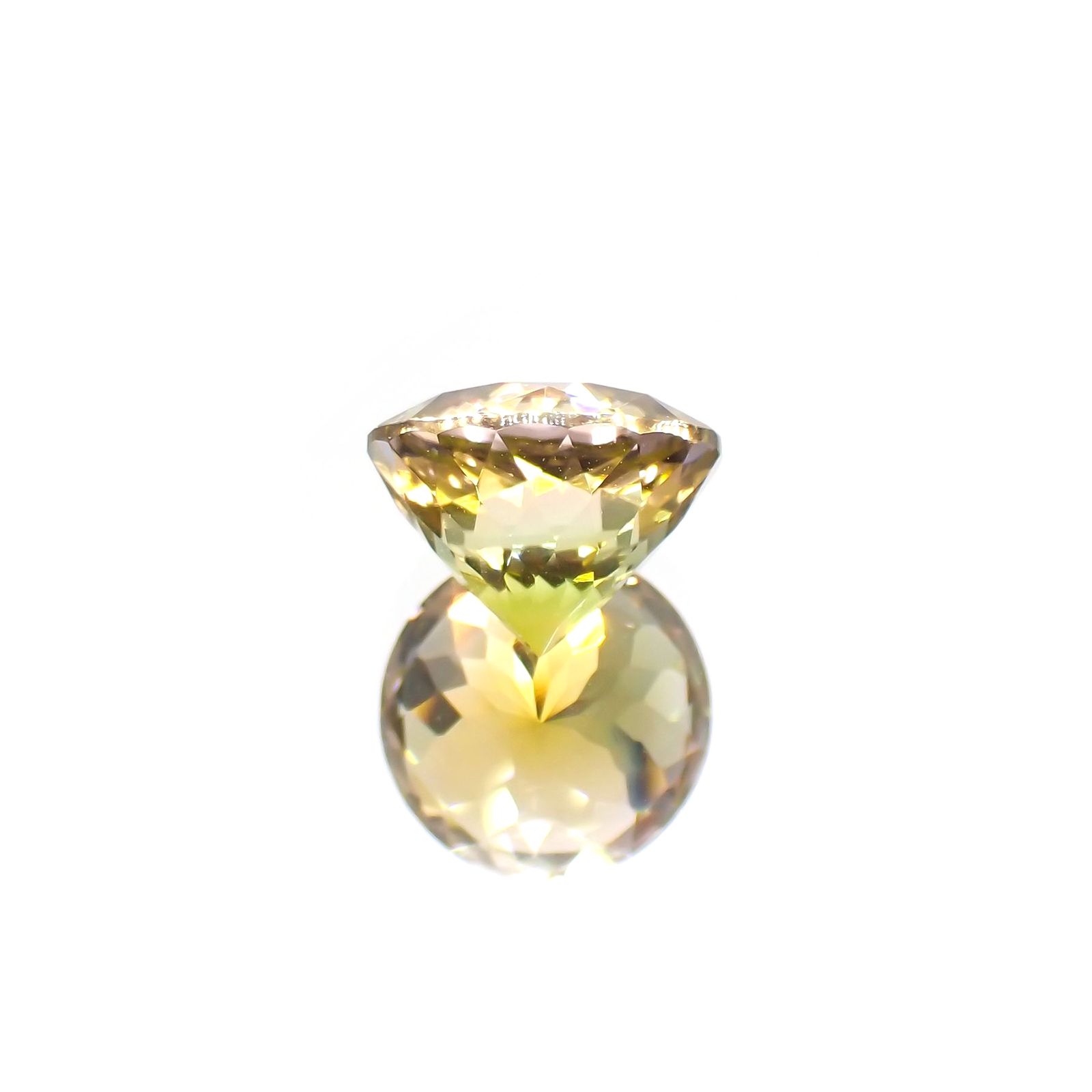 バイカラートルマリン(宝石名トルマリン)ナイジェリア産 4.349ct ソ付(彩珠)[231124210]10.2x10.2mm前後