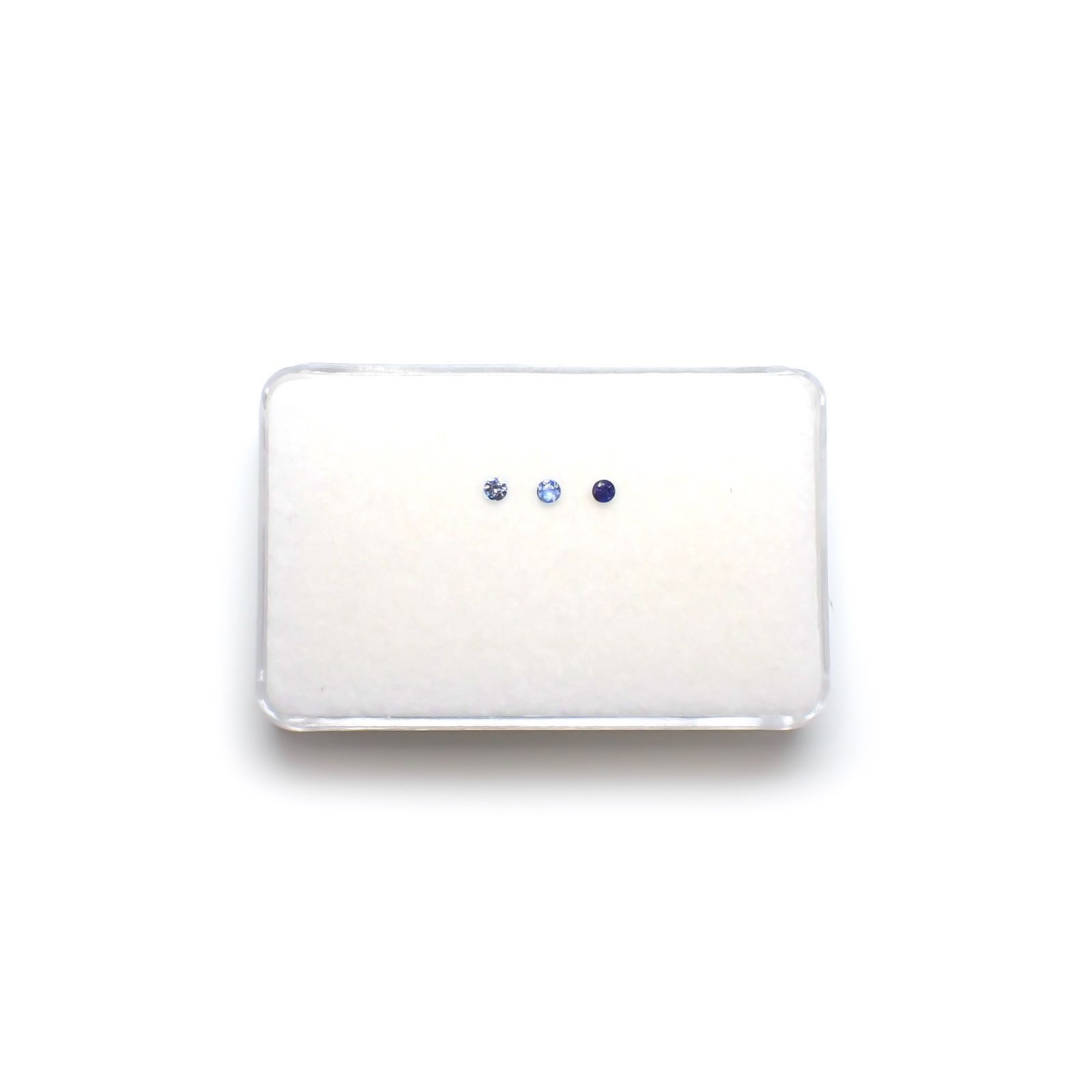 ベニトアイト カラーグラデーション3pcsセット アメリカ・カリフォルニア州産 0.17ct(3pcs合計)[230220503]2.2x2.2mm前後