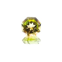 ◇オクタゴンカット◇イエロートルマリン SA(宝石名イエロー・トルマリン)ブラジル産 0.55ct 識別済[231124202]5x4.9mm前後