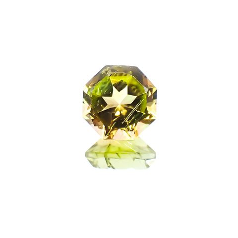 ◇オクタゴンカット◇イエロートルマリン SA(宝石名イエロー・トルマリン)ブラジル産 0.55ct 識別済[231124202]5x4.9mm前後