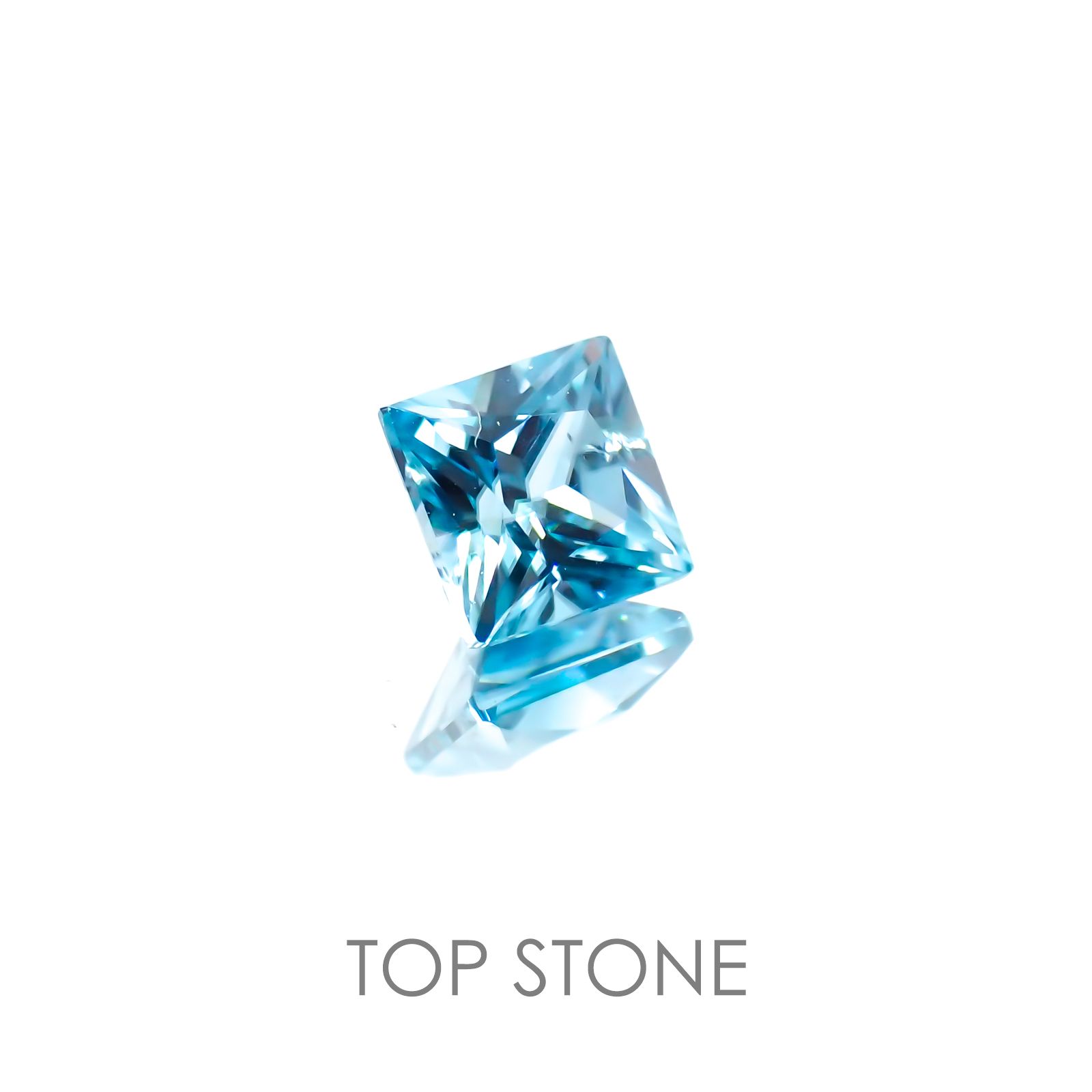 ◇プリンセスカット◇ブルージルコン(宝石名ジルコン) カンボジア産 1.04ct 識別済[21017933]5.1×5.1mm前後