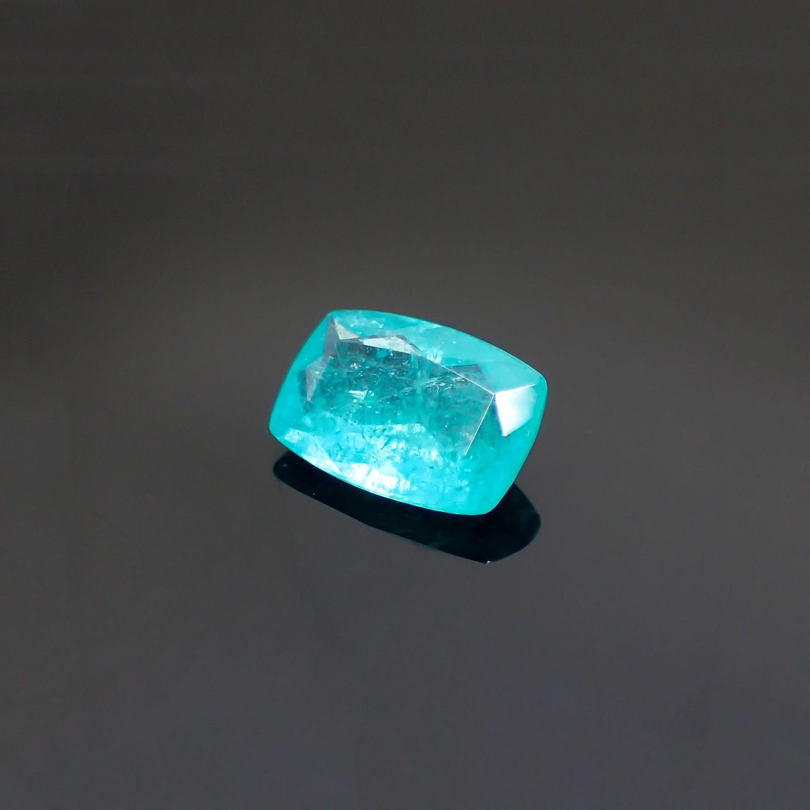 パライバトルマリン(宝石名トルマリン/別名パライバ・トルマリン) ブラジル産 GIA鑑付 0.99ct / 8×5.5mm前後 [19110908]