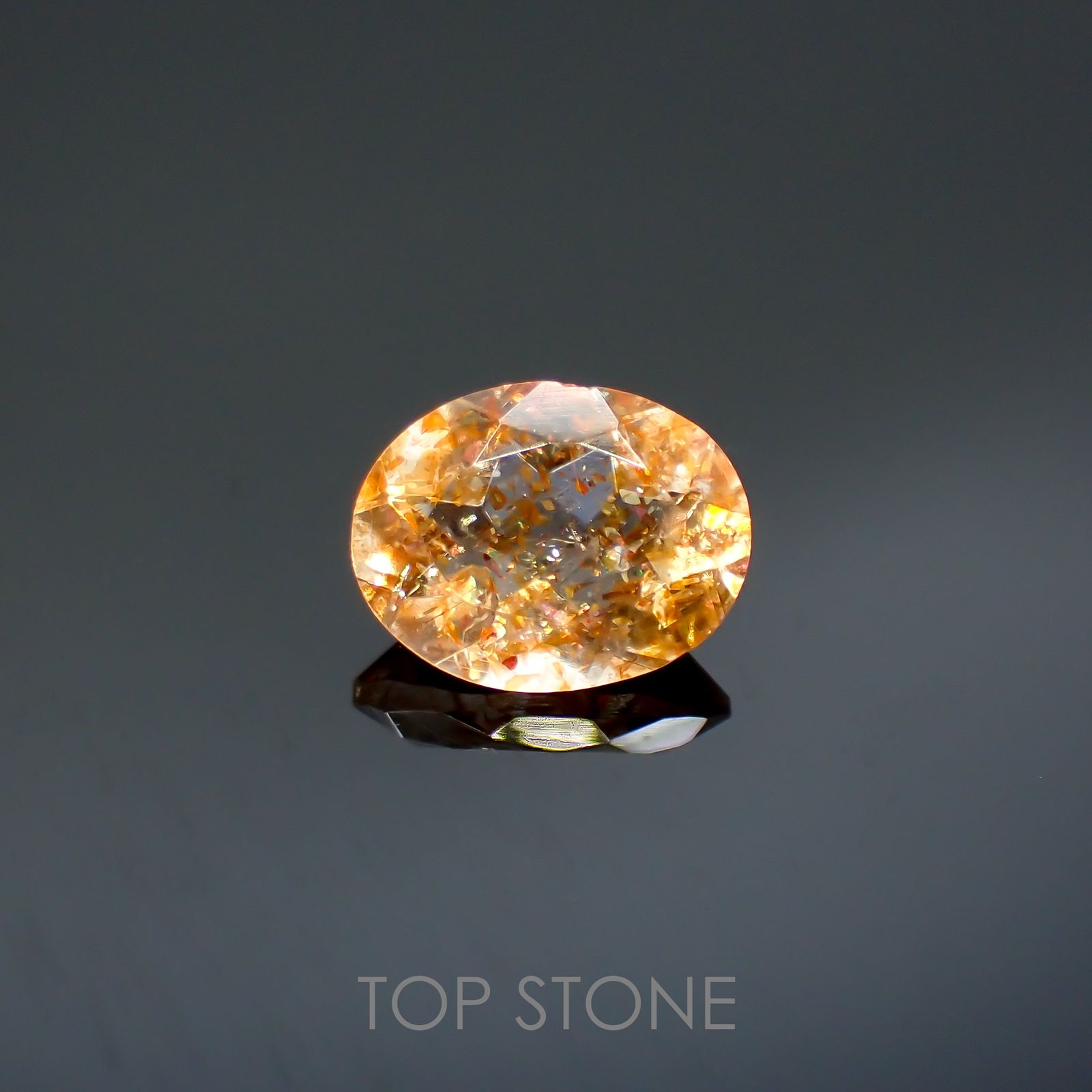 イリュージョンサンストーン インド産 1.58ct[220114209]8.9x6.9mm前後