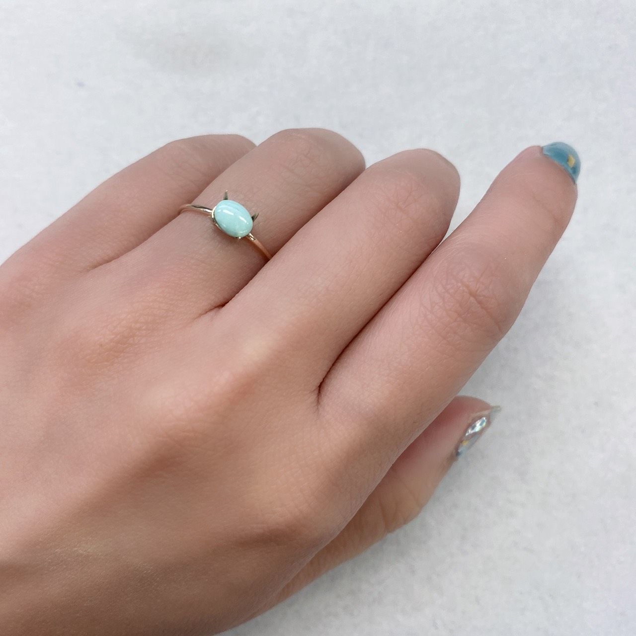 ターコイズ(宝石名ターコイズ) 0.45ct 識別済[210812936]6.2×4.6mm前後