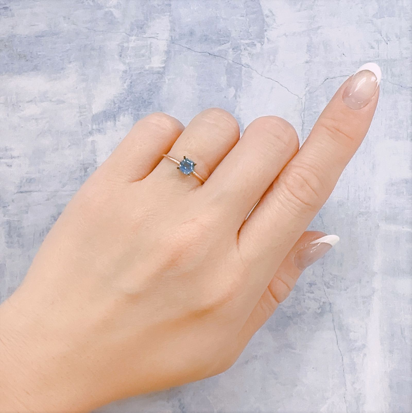 ◇ヘキサゴンカット◇サンタマリアアクアマリン ブラジル産 0.43ct[230119919]4.7x4.6mm前後