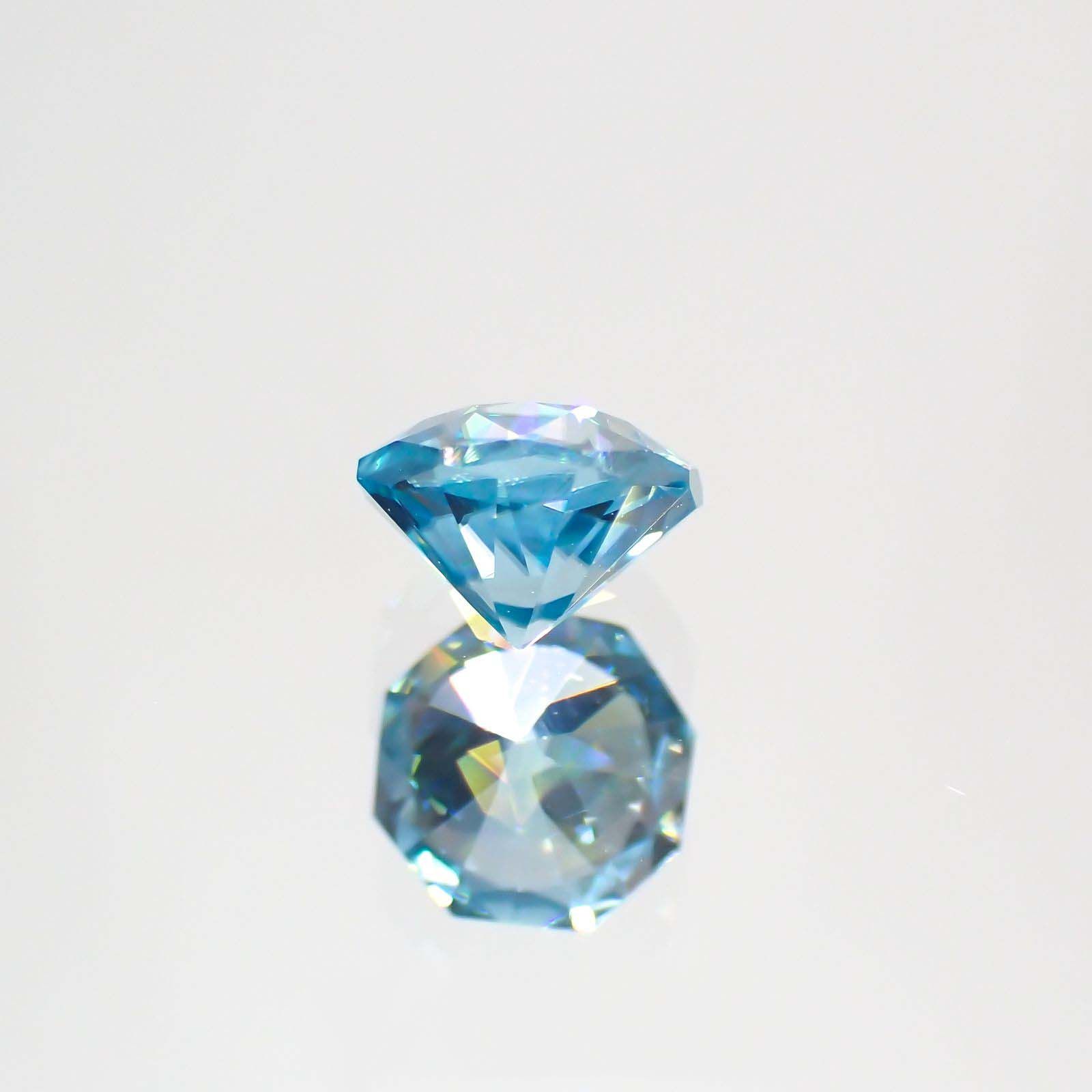 ◇オクタゴンカット◇ブルージルコン(宝石名ジルコン)カンボジア産 0.80ct 識別済[220113999]5x4.9mm前後