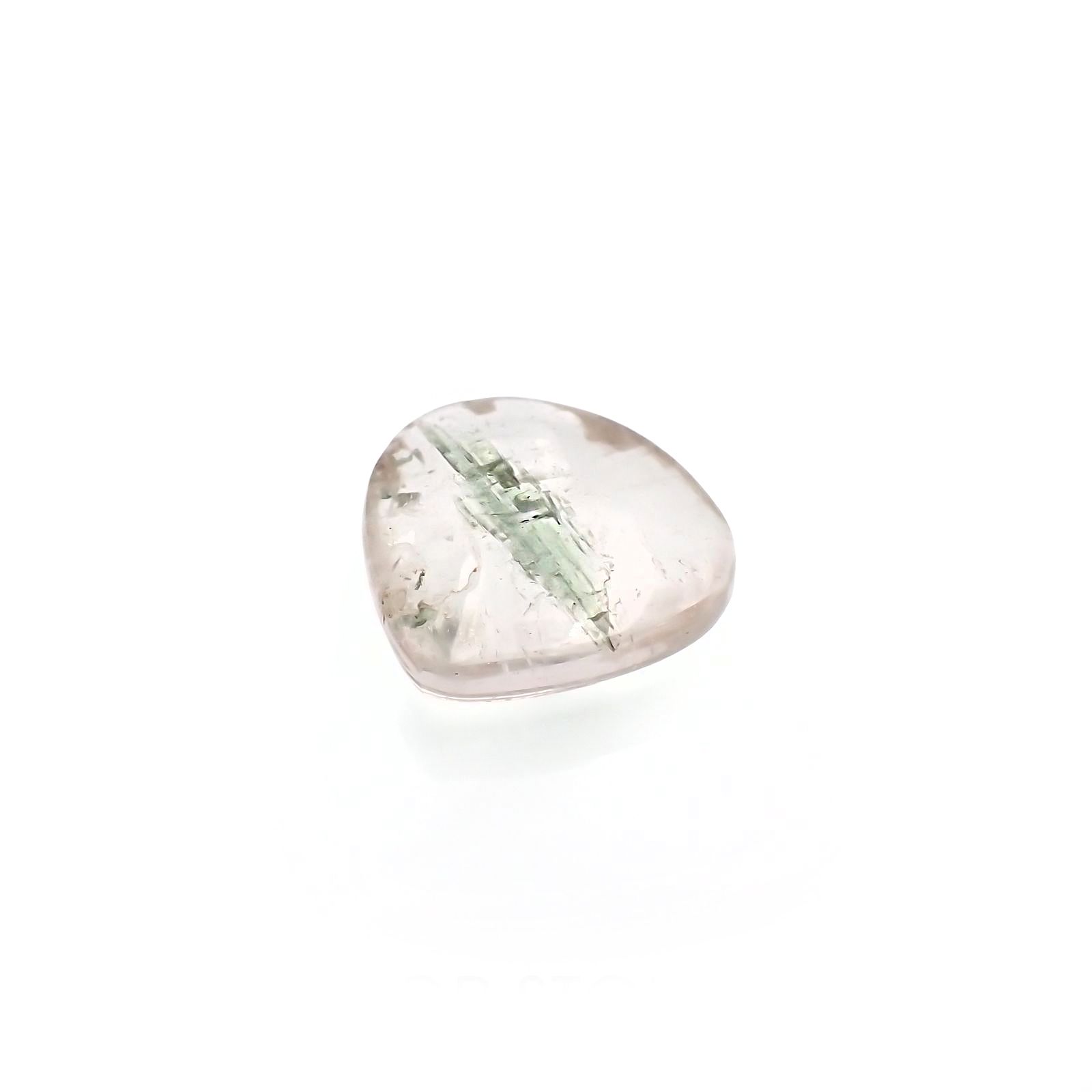 グリーントルマリンインクォーツ ブラジル・ミナスジェライス州産 9.01ct / 15.2x15.7mm前後 [221018314]