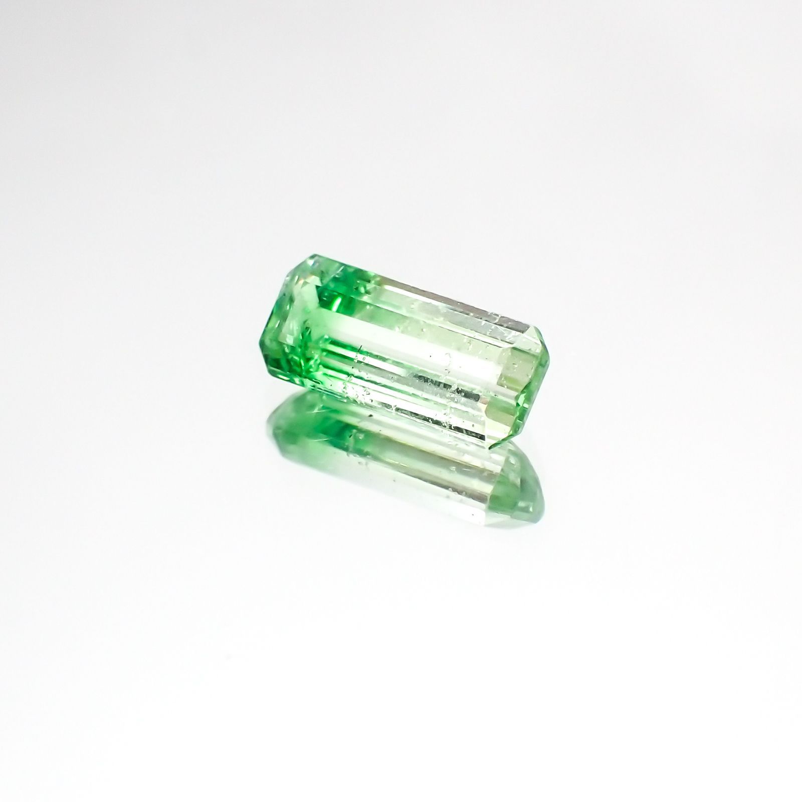 バイカラーツァボライト(宝石名グリーン グロッシュラー・ガーネット)タンザニア産 1.03ct 識別済[231124258]8.6x3.8mm前後