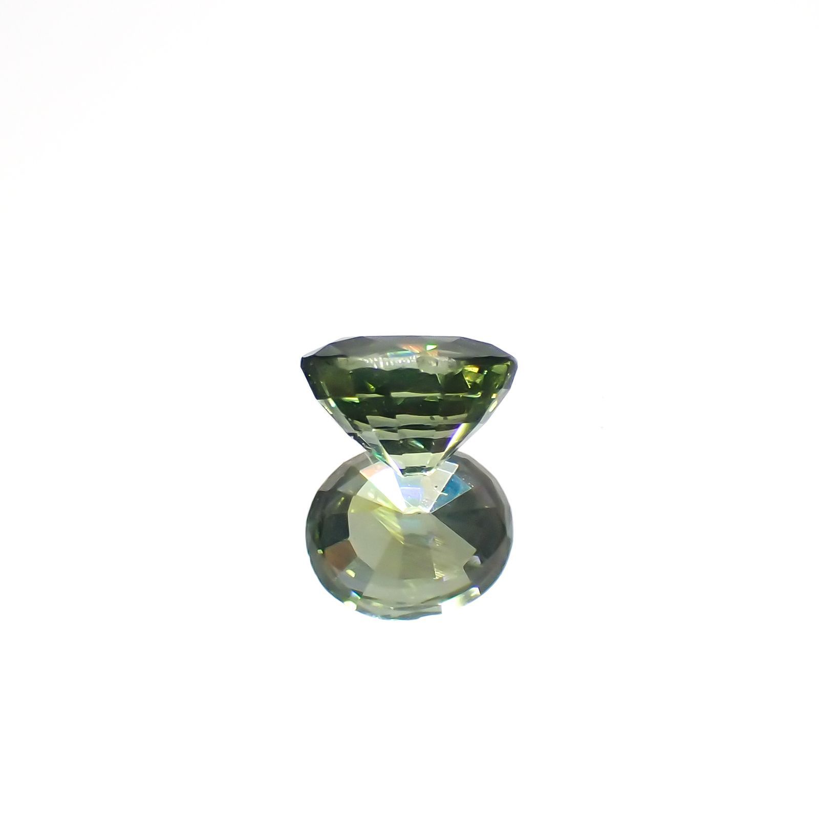 グリーンジルコン(宝石名ジルコン)スリランカ/カンボジア産 0.75ct 識別済[230220688]5.4x4.6mm前後