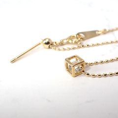◇K18 Reinette（レネット）◇ダイヤモンド | キューブボックスデザイン [チャーム/ペンダントトップ※チェーン別売り]