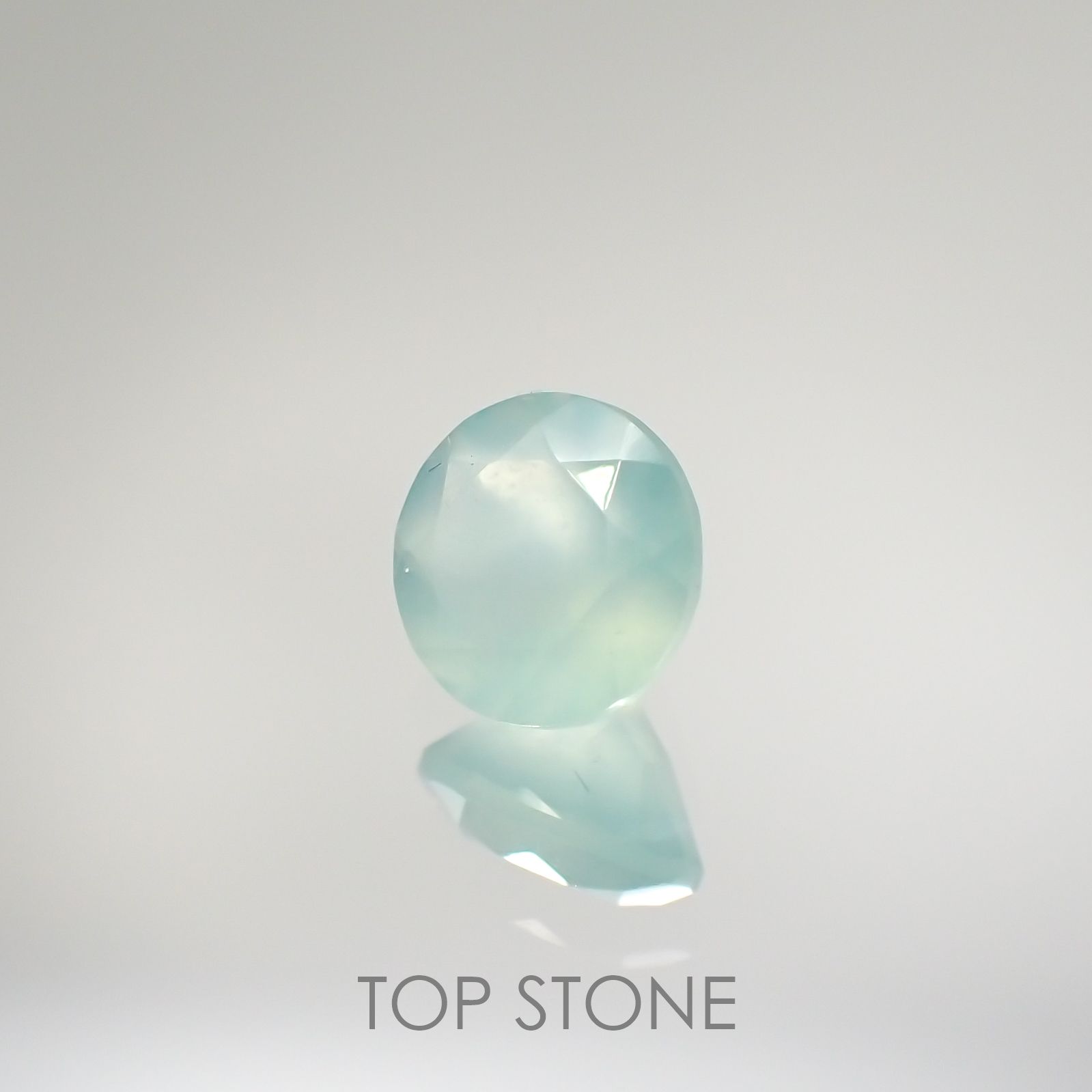 アクアプレーズ(宝石名ブルー グリーン・カルセドニー) 南アフリカ産 0.85ct 識別済[210812348]6.2×6.2mm前後