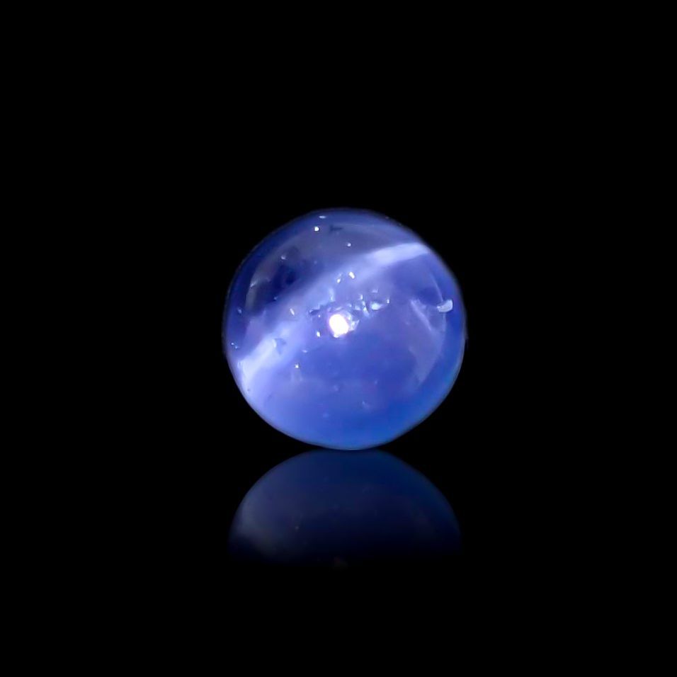 アパタイトキャッツアイ(宝石名ブルー・アパタイト・キャッツアイ)マダガスカル産 2.060ct ソ付(彩珠)[230823097]7.1x7mm前後