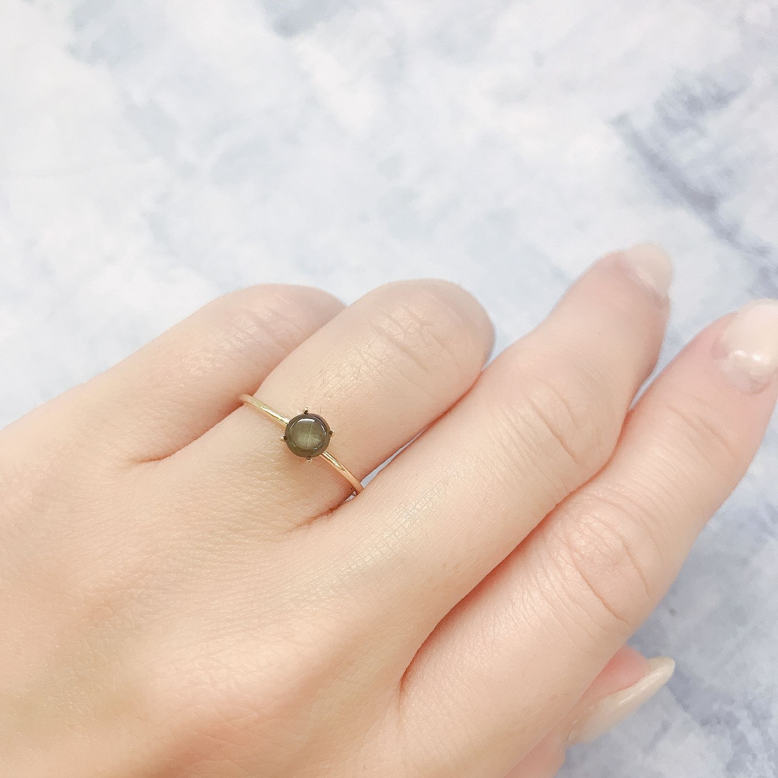 ゴールドシーンサファイア(宝石名シーン・サファイア)ケニア産 0.52ct 識別済[220616226]4.7x4.6mm前後