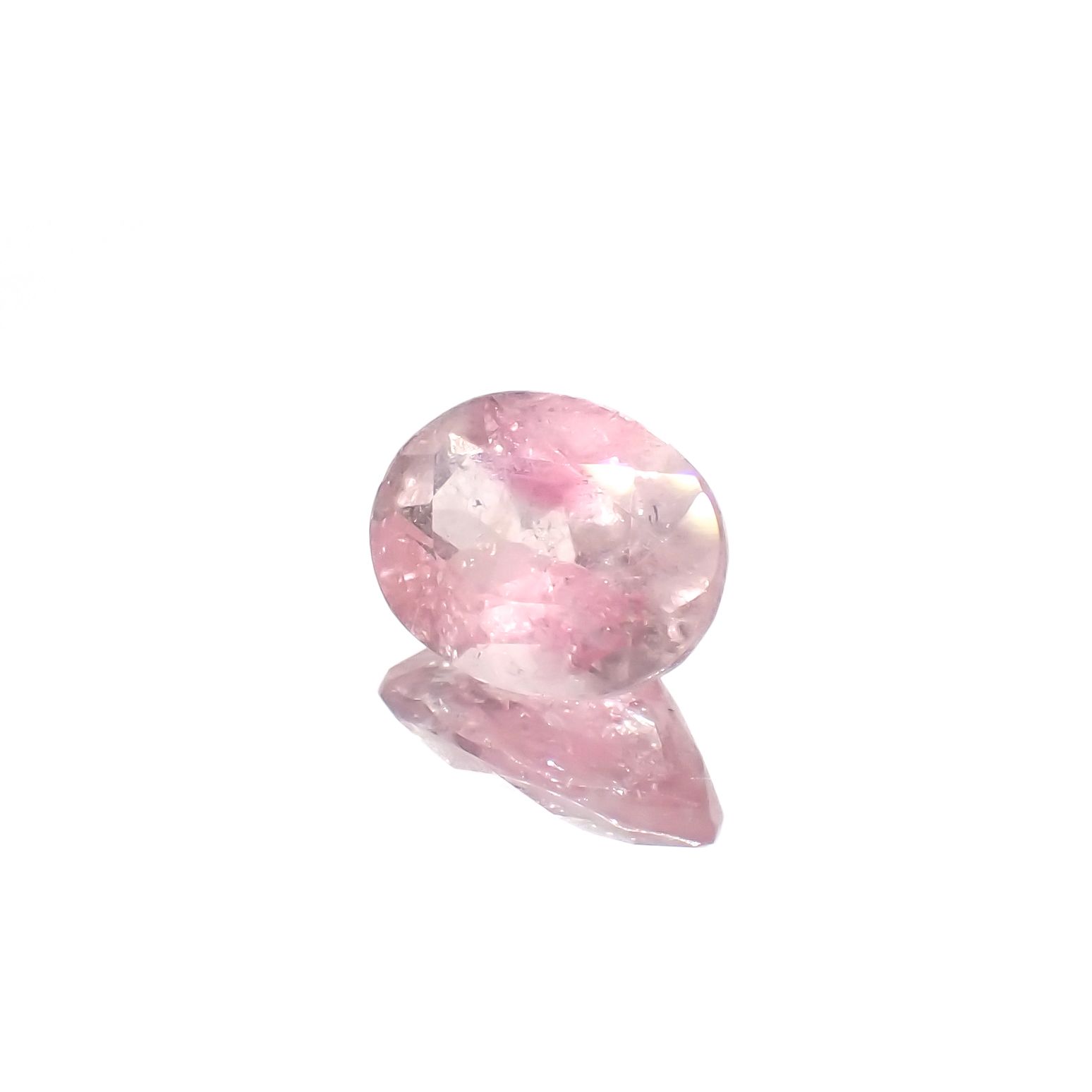 ピンククリスタルトルマリン(宝石名ピンク・トルマリン)コンゴ民主共和国産 1.29ct 識別済[230823234]8.2x6.2mm前後
