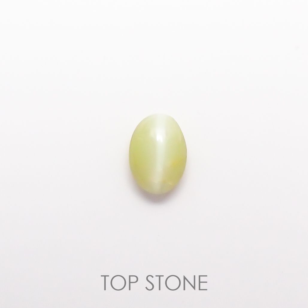 クリソベリルキャッツアイ(宝石名クリソベリル・キャッツアイ) スリランカ産 1.063ct ソ付(彩珠)[210711484]6.7×4.8mm前後