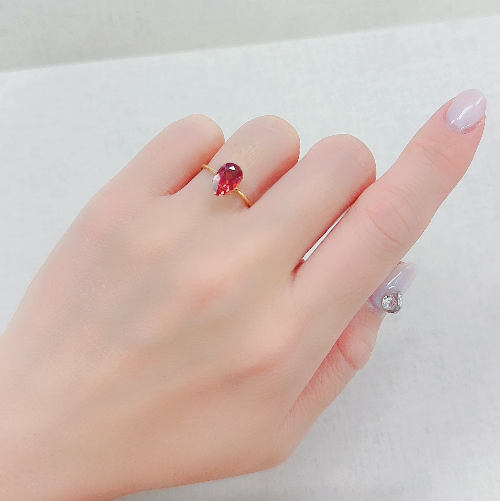 バイカラーアンデシン モンゴル産 1.26ct[230421498]9.1x6mm前後