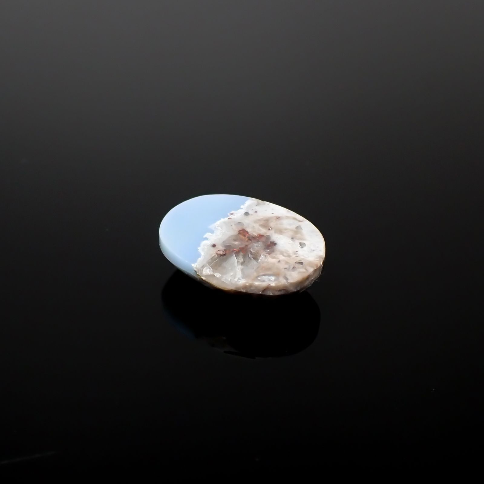 マトリックスブルーオパール アメリカ・オレゴン州産 4.33ct / 13.5x9.9mm前後 [251225730]