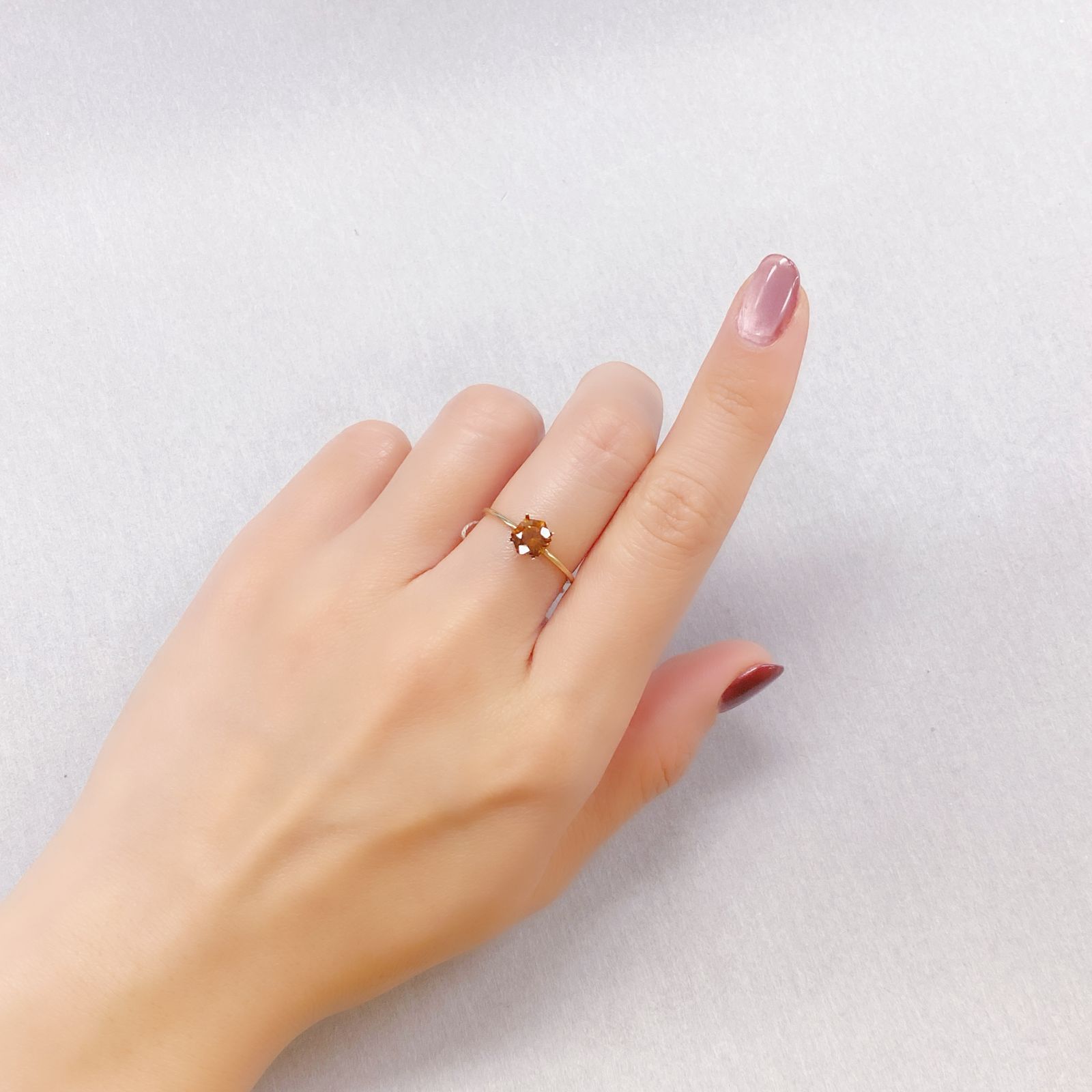 ◇ヘキサゴンカット◇ヘソナイトガーネット(宝石名ヘソナイト・ガーネット)スリランカ産 1.02ct 識別済[241129442]5.6x5.5mm前後