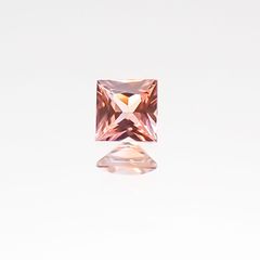 ◇プリンセスカット◇パパラチャサファイア スリランカ産 ルース 0.086ct ソーティング付き[20106950]2.51×2.44mm前後