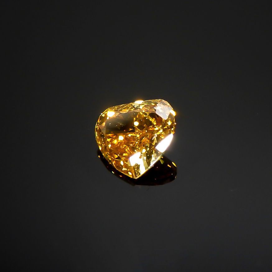 イエローダイヤモンド VS-2 / FANCY DEEP ORANGE YELLOW(宝石名ダイアモンド) 0.173ct ソ付(CGL)[220115157]3.58x3.89mm前後