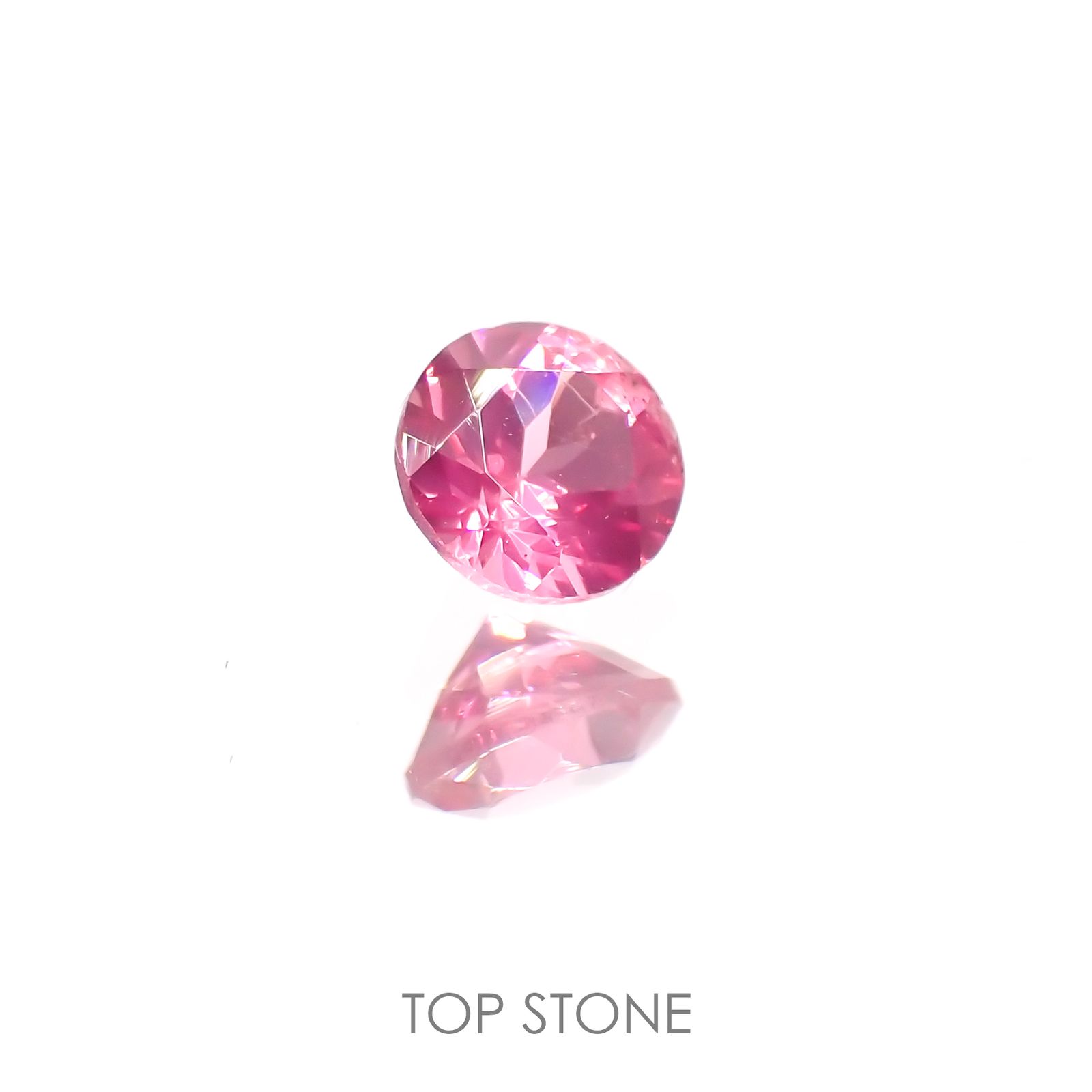 ホットピンクスピネル(宝石名ピンク・スピネル)タンザニア産 0.3ct 識別済[220113916]4.1x4.1mm前後