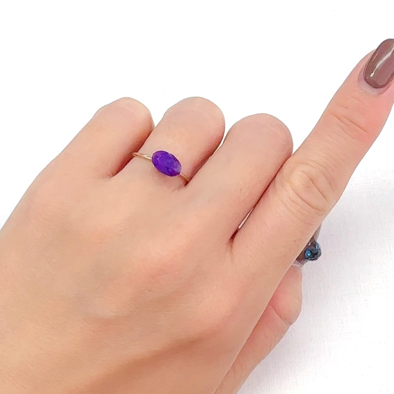 ◇カスタムカット◇スギライト 南アフリカ産 0.87ct[240628379]8.7x5.6mm前後