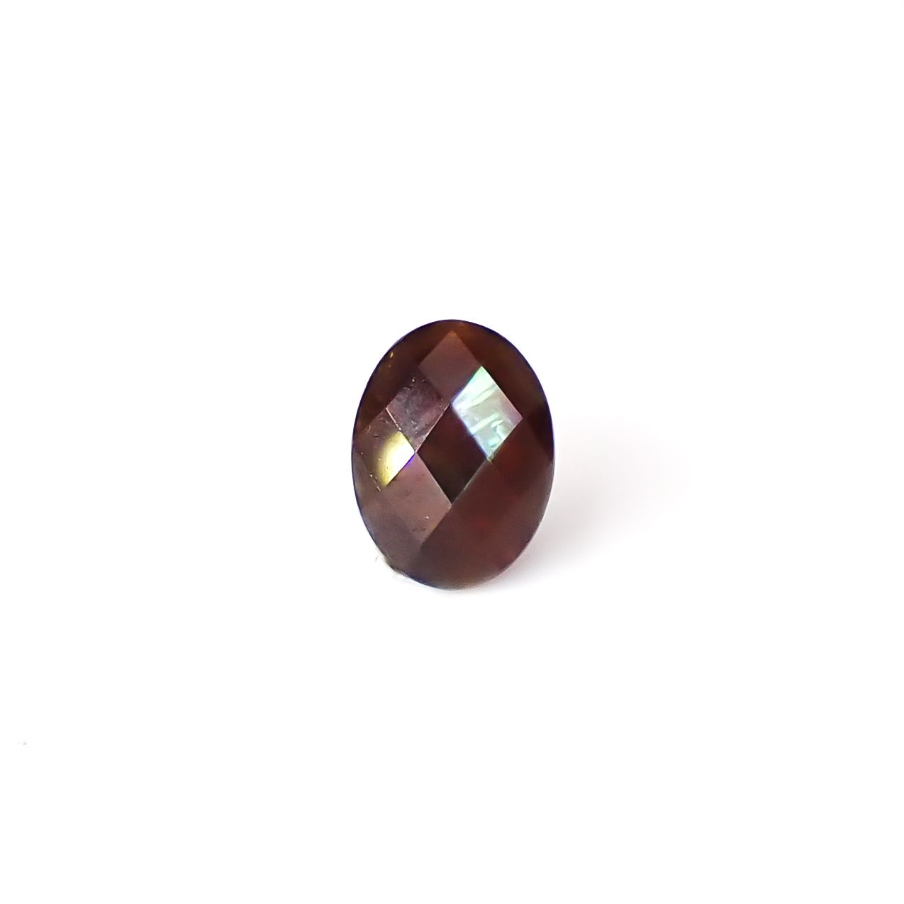 ◇リバーシブル・チェッカーカット◇レインボーガーネット 日本・奈良県産 2.11ct / 9.1x6.9mm前後 [260432083]