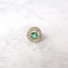 ◇K18 Briller（ブリエ）◇ダイヤモンド×エメラルド | 6.5mmタイプ [取り巻きデザインチャーム/ペンダントトップ※チェーン別売り]