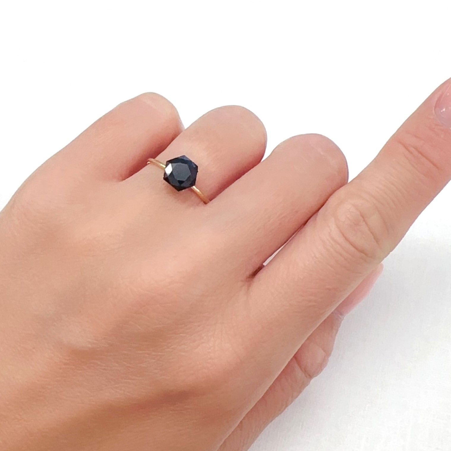 ◇ヘキサゴンカット◇モリオン チベット産 1.53ct[240427364]7x6.9mm前後