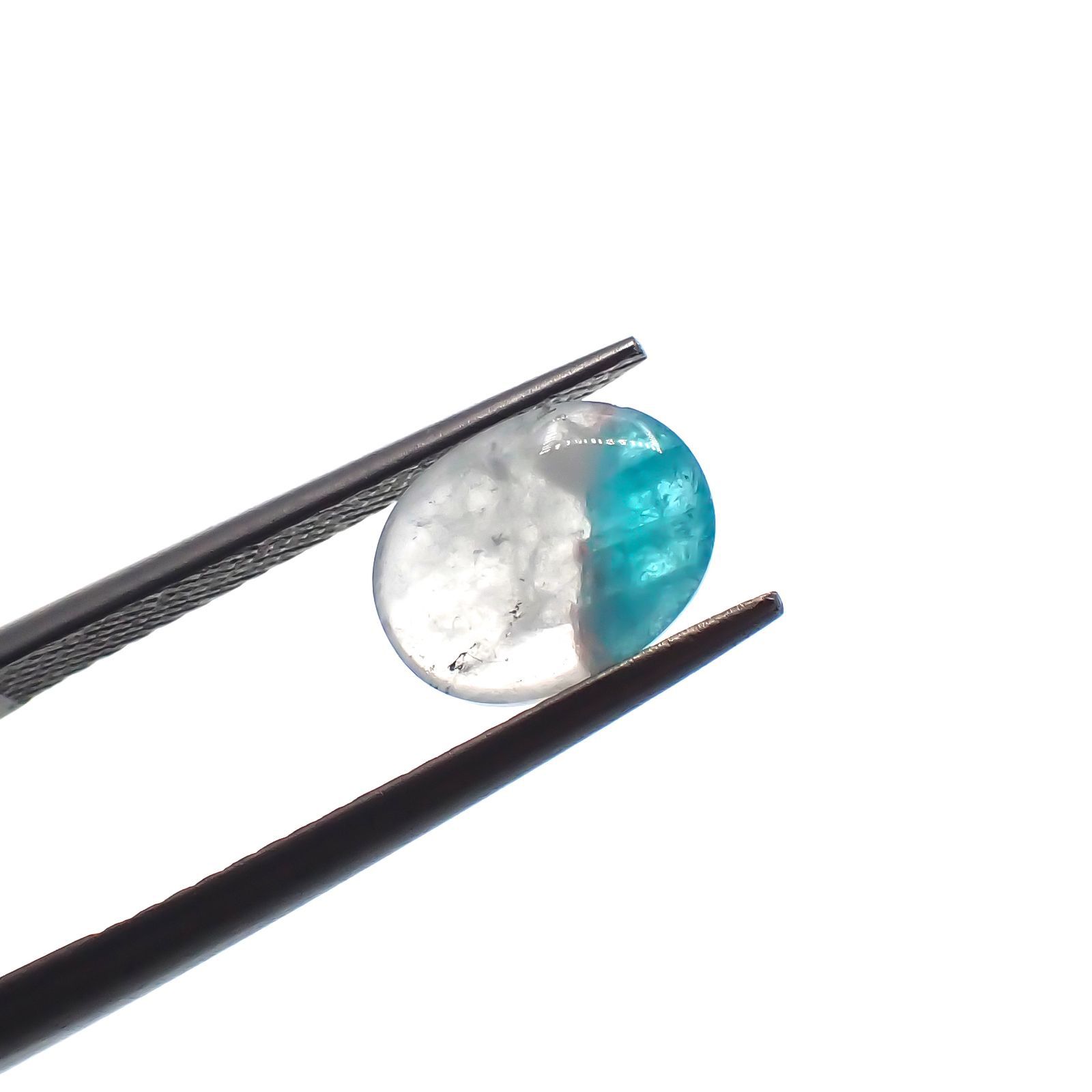 パライバトルマリンインクォーツ(宝石名トルマリンインクォーツ/別名パライバ・トルマリンインクォーツ) ブラジル産 1.367ct ソ付(宝貴協)[210912955]9.1×7.1mm前後