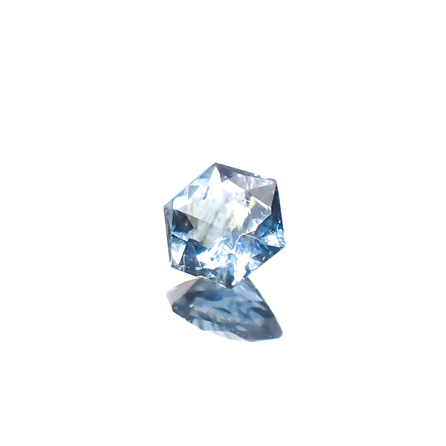 ◇ヘキサゴンカット◇アベンチュリンアクアマリン ブラジル・ミナスジェライス州産 0.28ct[240226006]4.2x4.2mm前後