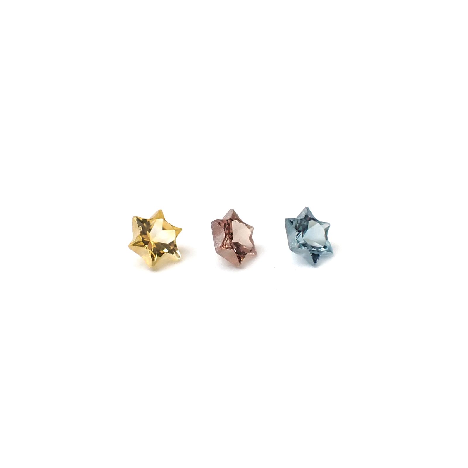 ◇カスタムカット◇サファイア カラーグラデーション3個セット スリランカ/マダガスカル産 0.30ct(3pcs合計) / 3.1x3.1mm前後 [260632321]