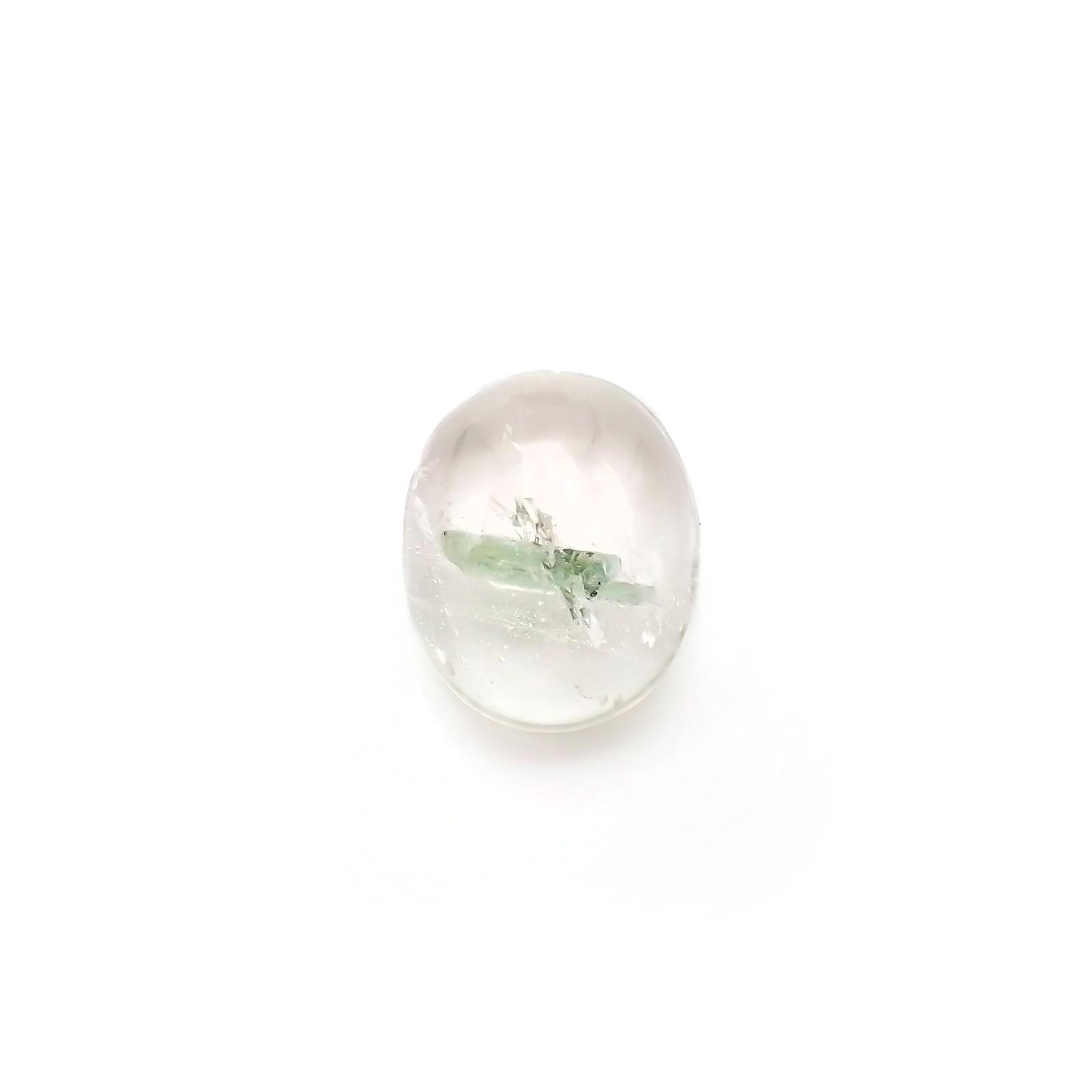 グリーントルマリンインクォーツ ブラジル・ミナスジェライス州産 8.77ct / 14.7x12mm前後 [221018310]