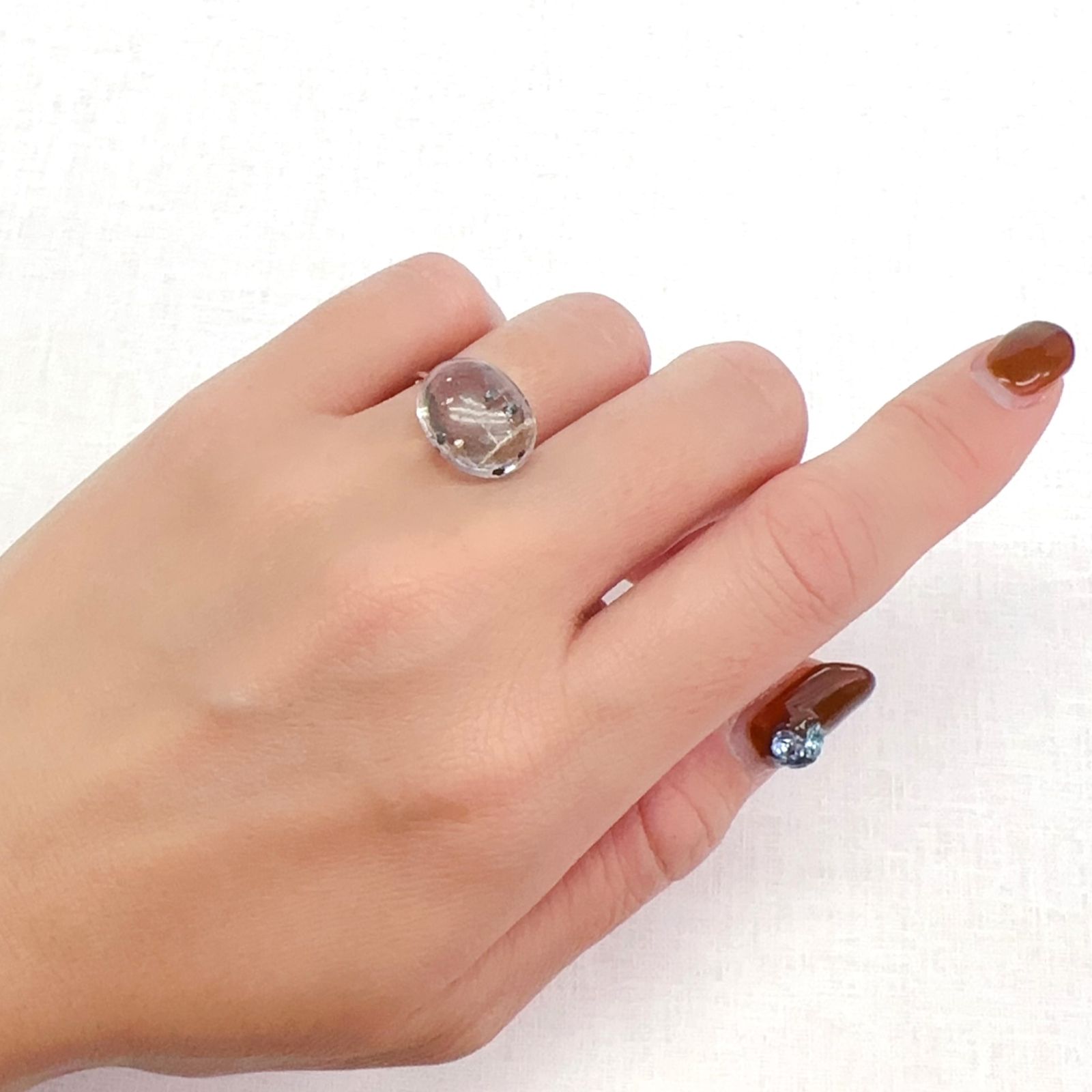 ヘマタイトインクォーツ 中国産 8.42ct[231124179]14.3x11.5mm前後