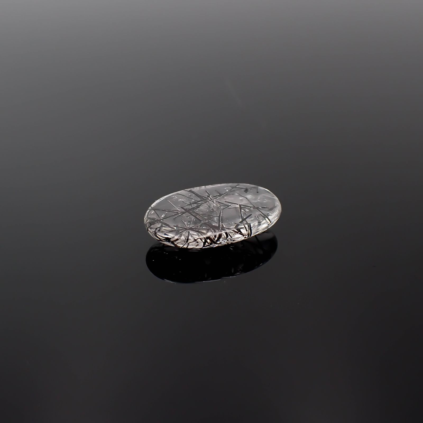 ブラックトルマリンインクォーツ ブラジル産 7.67ct[240427064]19.3x12.2mm前後
