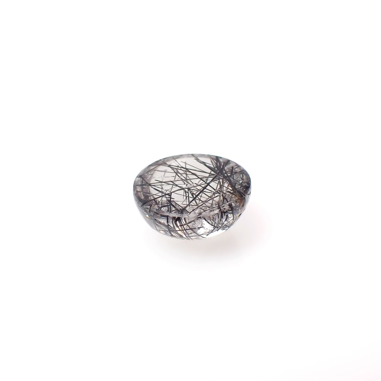 ブラックトルマリンインクォーツ ブラジル産 11.54ct[240427060]14.9x14.9mm前後