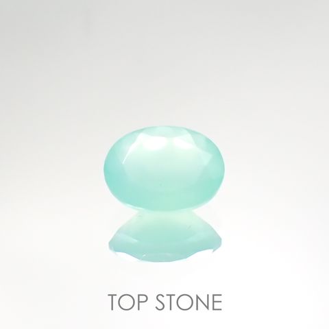アクアプレーズ(宝石名ブルー グリーン・カルセドニー) 南アフリカ産 1.18ct 識別済[210812351]8.2×6.1mm前後