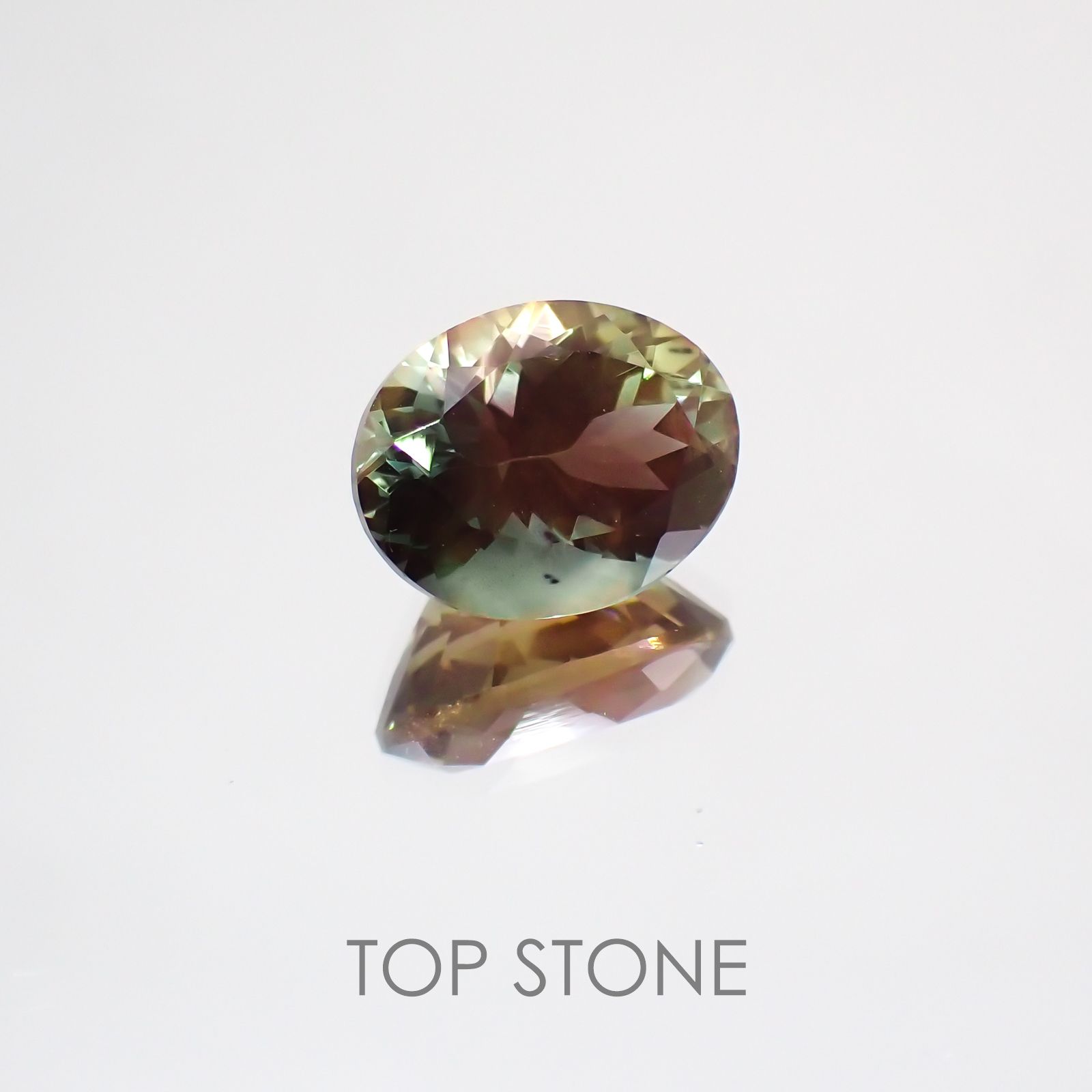 バイカラーオレゴンサンストーン アメリカ産 ルース 3.09ct[210410541]10.6×8.2mm前後