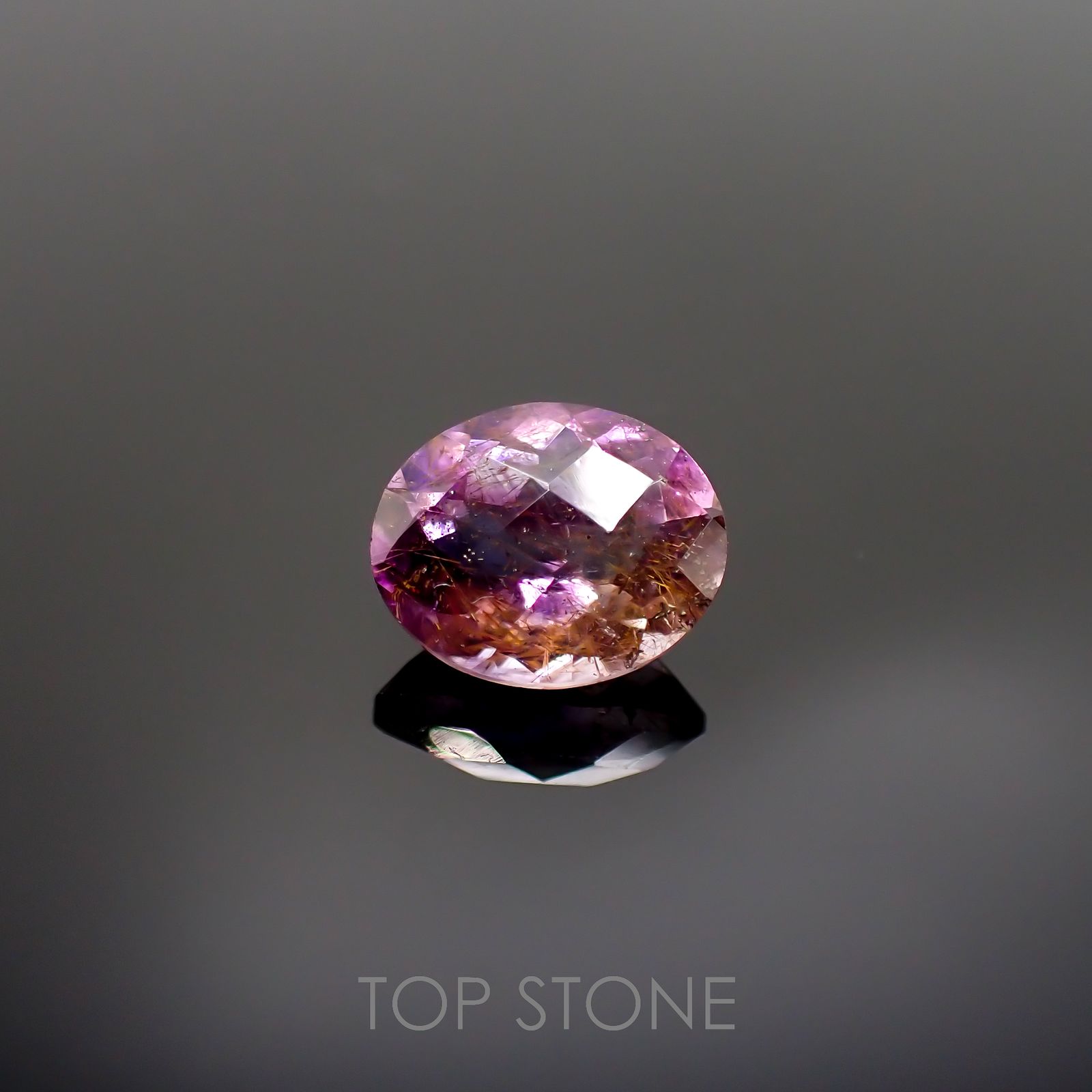 ◇チェッカーカット◇スーパーセブン ブラジル産 2.78ct[220616724]10.3x8.3mm前後
